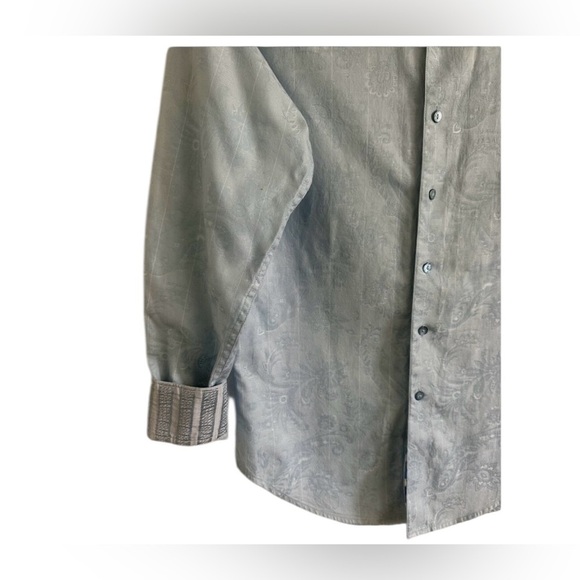 Robert Graham Classic Fit Blue Toile Stripe Button Up Flip Cuff Sz L - Picture 2 of 9